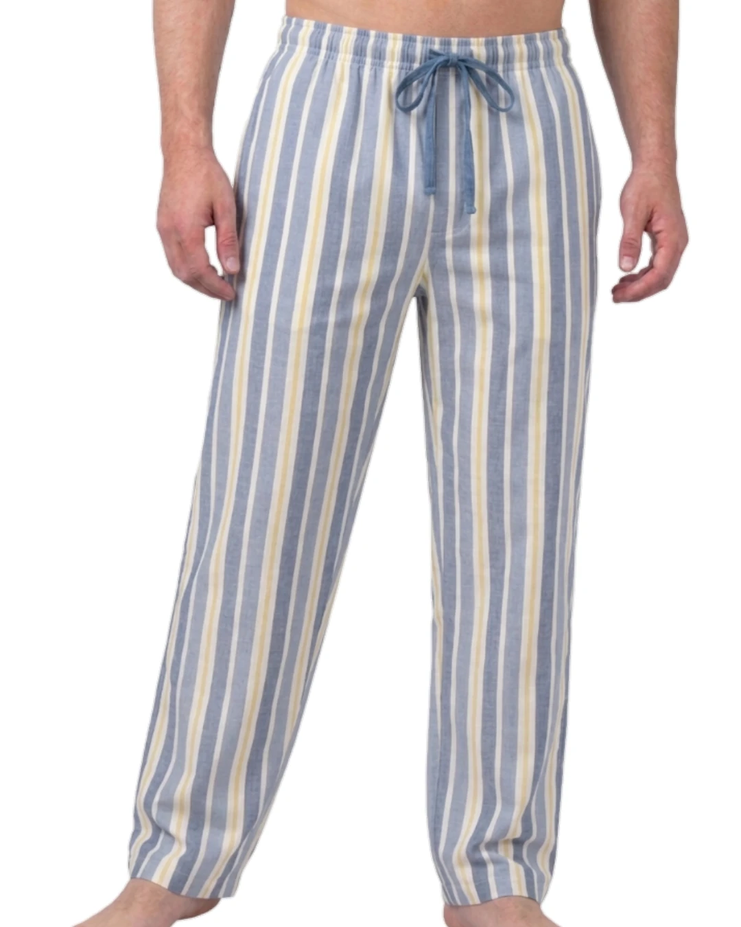 Men's Regular Fit Premium Lower Pyjama, Comfortable Day & Night Bottom Sleepwear, Multi colour Yellow Line100% Pure Combed Cotton, Soft & Breathable Eco-Friendly Oxford Fabric, Casual Style Regular Fit With Elasticated Waistband with Drawstring,